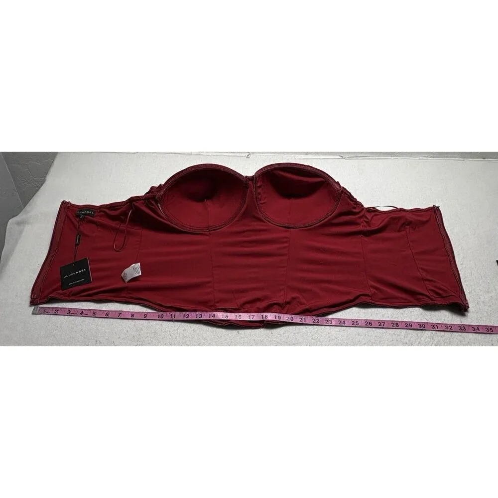 NWT‎ JLUXLABEL Women Velvet Corset Sz 3XL Red Sexy Glamour Party Edgy 68-17